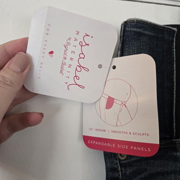 NWT Isabel Below The Bump Side Panel Maternity Bootleg Jeans Size 8 - Picture 2 of 5